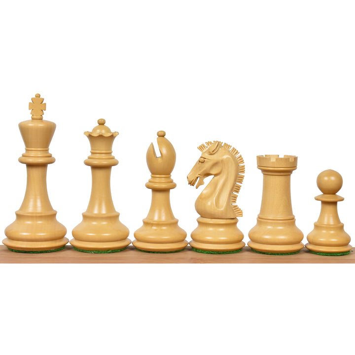 Combo of 3.9" Craftsman Series Staunton Chess Set - Pieces in Rosewood With Board and Box