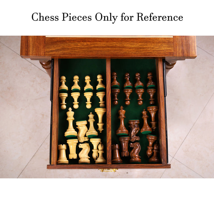 30" Chessmaster's Series Chess Board Table with Single Drawer - 26.5" Height- Golden Rosewood & Maple Wood