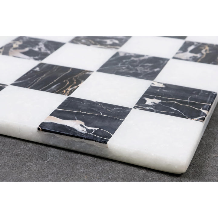15'' Borderless Marble Stone Luxury Chess Board -  Black and White stone - Warehouse Clearance - USA Shipping Only