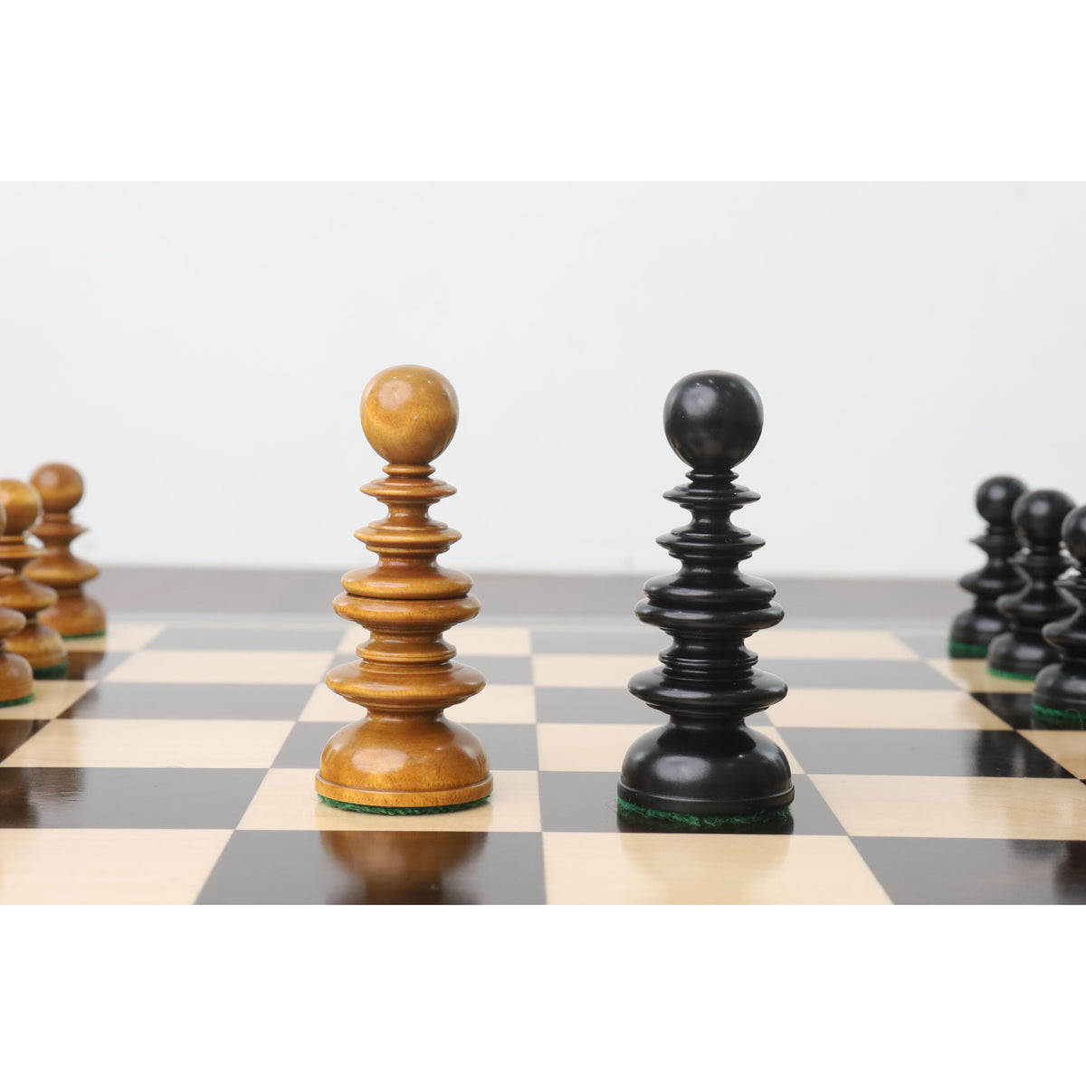 Slightly Imperfect 3.3" St. John Pre-Staunton Calvert Chess Set - Chess Pieces Only - Ebony Wood & Antique