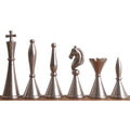 Individual metallic silver chess pieces from the 4.2-inch Tribal Series.