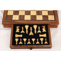 15 inch Legacy magnetisch reisschaakspel van goudkleurig palissander met opberglades – Gift Edition