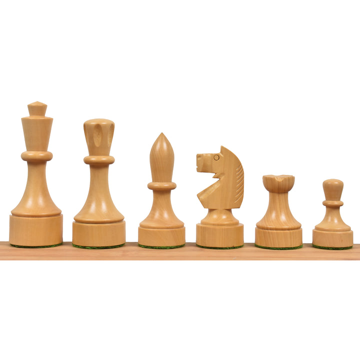 Bundesform German Staunton Alternative Chess Set- Chess Pieces Only- Ebonised Boxwood - 3.8" - Warehouse Clearance - Europe Shipping Only