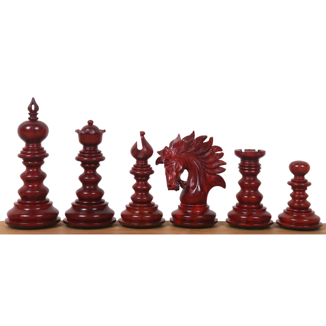 Slightly Imperfect 4.3" Marengo Luxury Staunton Chess Set- Chess Pieces Only- Bud Rosewood Triple Weight