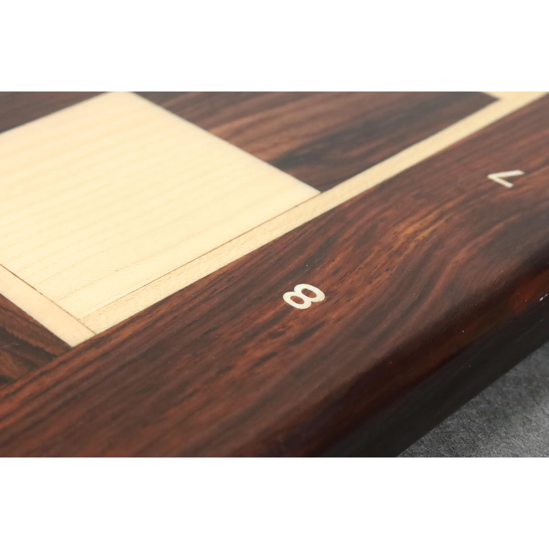 Slightly Imperfect 21" Flat Chessboard in Rosewood & Maple Wood - 55 mm Square- Algebraic Notations - Warehouse Clearance - Europe Shipping Only