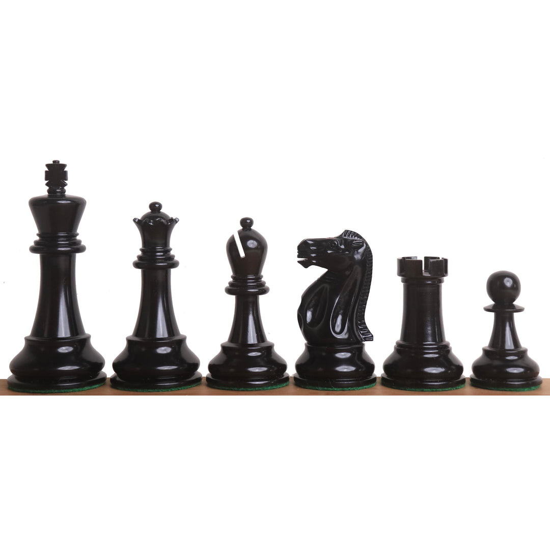 Zestaw szachów Lessing Staunton 3,9” - tylko figury - naturalne drewno hebanowe i lakierowany bukszpan antyczny