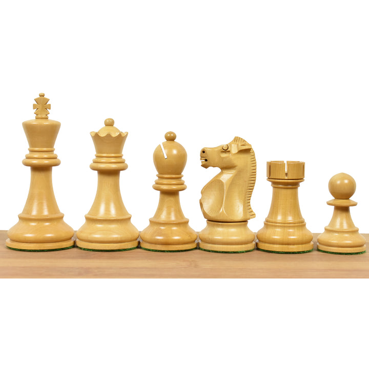 Jeu d'échecs Fischer Spassky du Championnat de 1972 légèrement imparfait - Pièces d'échecs uniquement - Buis doublement lesté