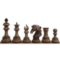 Alexandria Luxury Staunton Burnt Carving Chess Set- Chess Pieces Only - Triple Weighted - Lacquered Boxwood - Warehouse Clearance - USA Shipping Only
