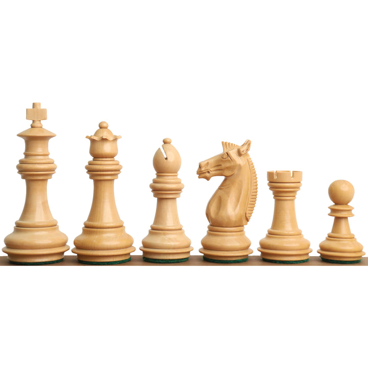 Slightly Imperfect 3.4" Meghdoot Series Staunton Chess Set- Chess Pieces Only - Weighted Golden Rosewood