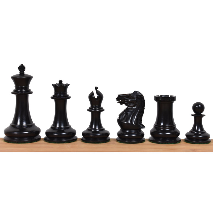 1849 Jacques Cook Staunton Collectors Chess Set- Chess Pieces Only - Ebony Wood - 3.75" - Warehouse Clearance - USA Shipping Only