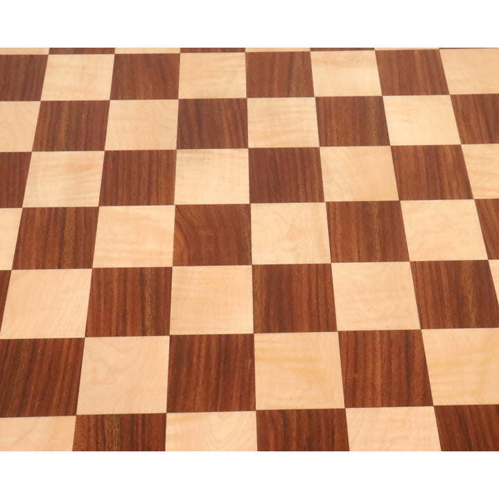 25 Zoll großes Schachbrett aus Goldenem Rosenholz & Ahornholz - 65 mm Quadrat