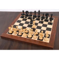 Full Goliath Series luxury Staunton chess set arranged on a premium wooden board.
