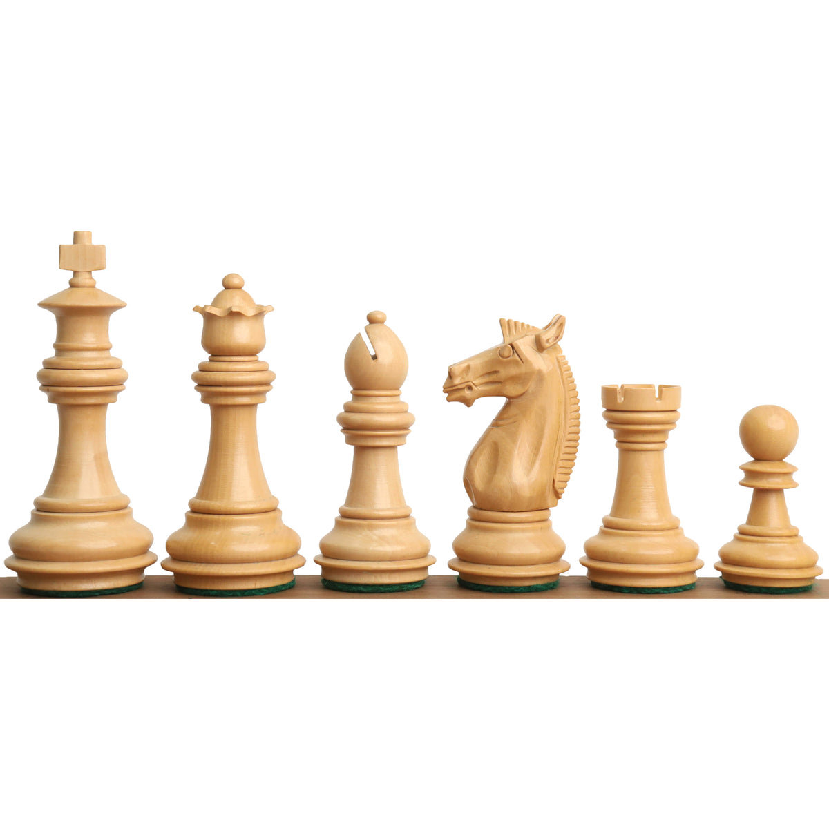 Slightly Imperfect 3.4" Meghdoot Series Staunton Chess Set- Chess Pieces Only - Weighted Ebonised Boxwood