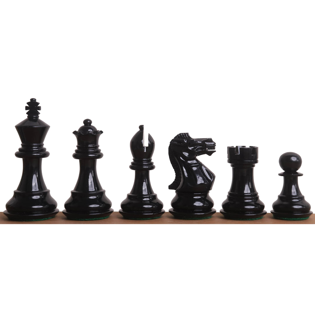 3" Pro Staunton Black & White Painted Wooden Chess Set - Chess Pieces Only