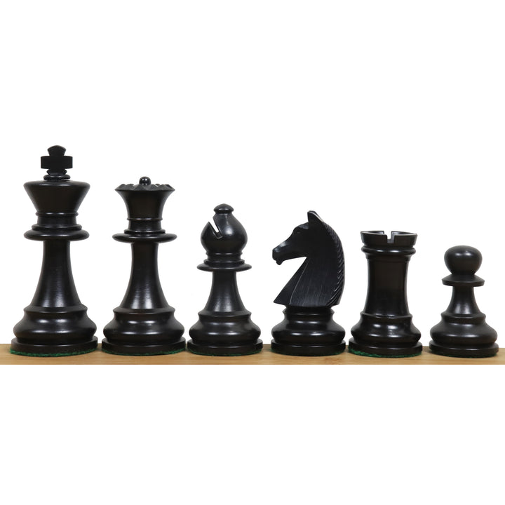 3.9" French Chavet Tournament Chess Set- Chess Pieces Only - Antiqued Boxwood - Warehouse Clearance - USA Shipping Only