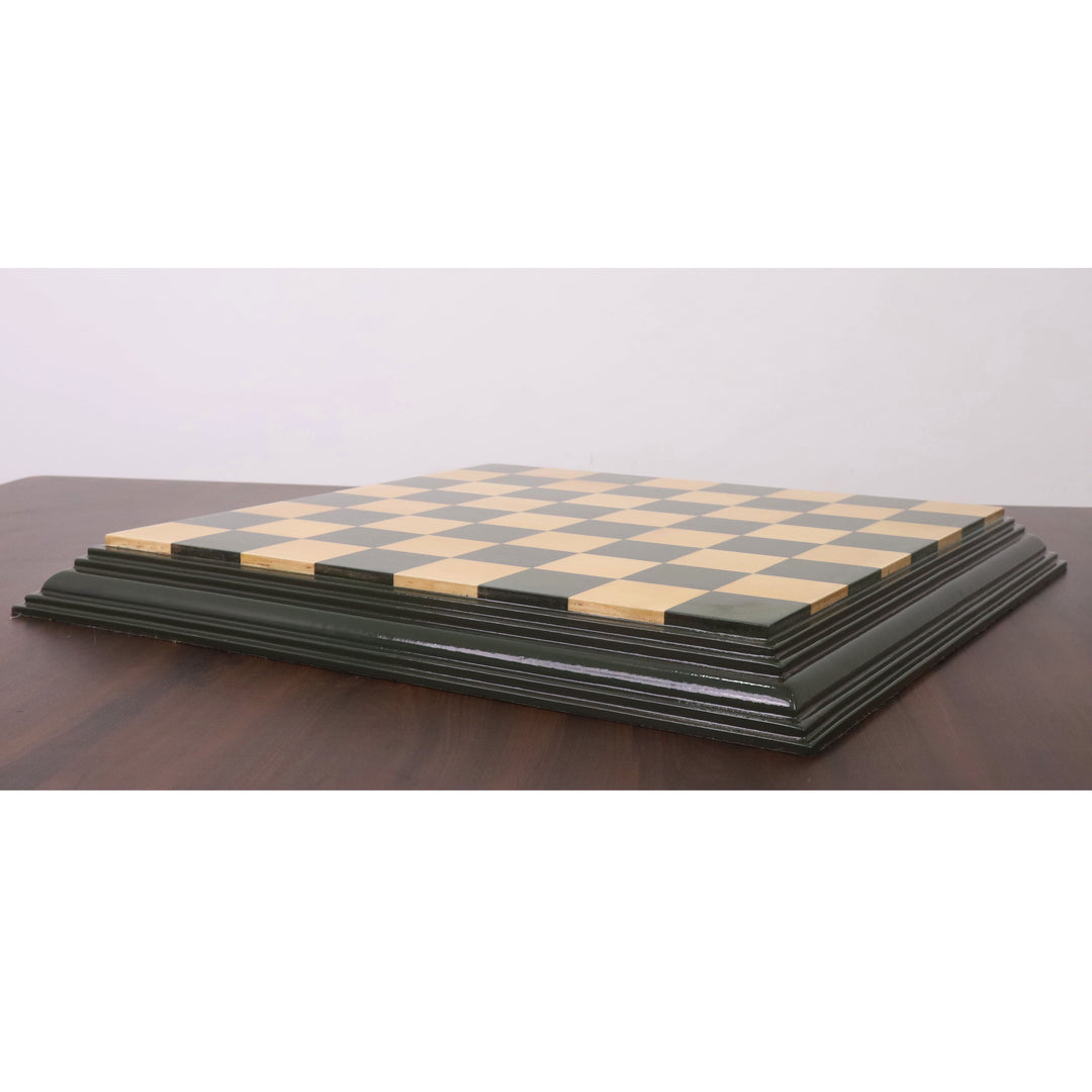 21" Green & Maple HDMR Chess Board – Handcrafted Greenply HDMR Wood Board with Decorative Edges