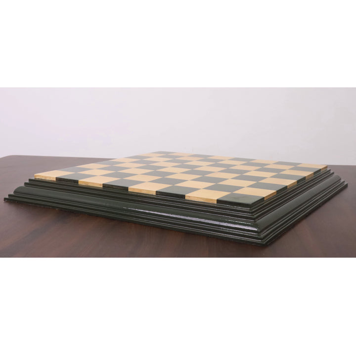 21" Green & Maple HDMR Chess Board – Handcrafted Greenply HDMR Wood Board with Decorative Edges