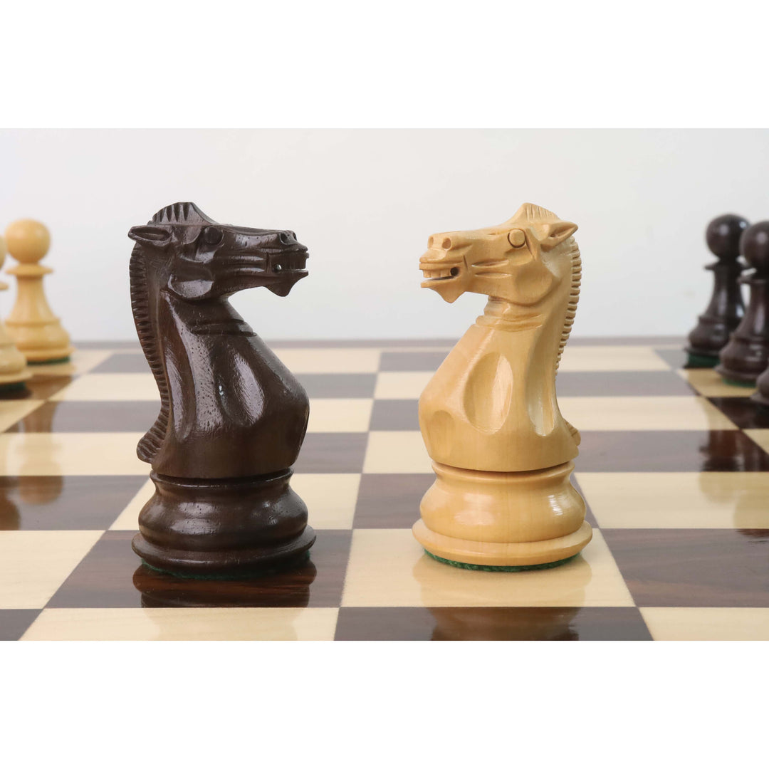 Jeu d'échecs en bois 4.1" Pro Staunton légèrement imparfait - Pièces d'échecs seules - Bois de rose lesté