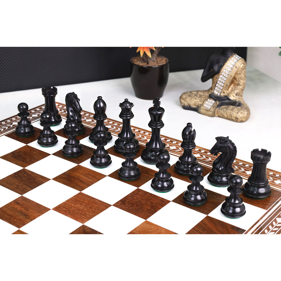 3.9" Craftsman Staunton Chess Set Inlaid Wooden Folding Chess board - 55mm Square
