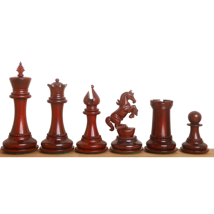 4.5" Incitatus Luxury Staunton Chess Set – Chess Pieces Only - Triple Weighted - Bud Rosewood