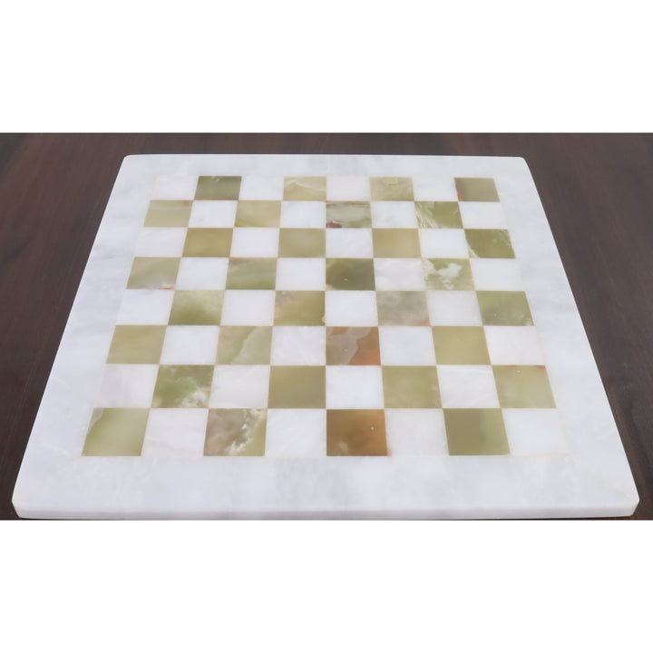 Juego combinado de piezas y tablero de ajedrez de piedra y mármol ónix - 12" - Juego de ajedrez artesanal