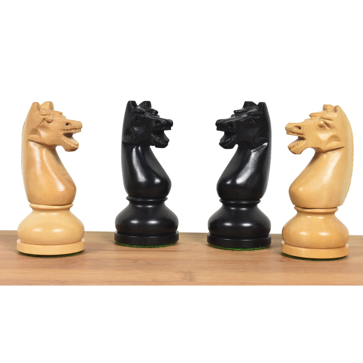 Slightly Imperfect 4.5" Circa 1960's Soviet Russian Chess Set - Chess Pieces Only-Double Weighted Boxwood - Warehouse Clearance - USA Shipping Only