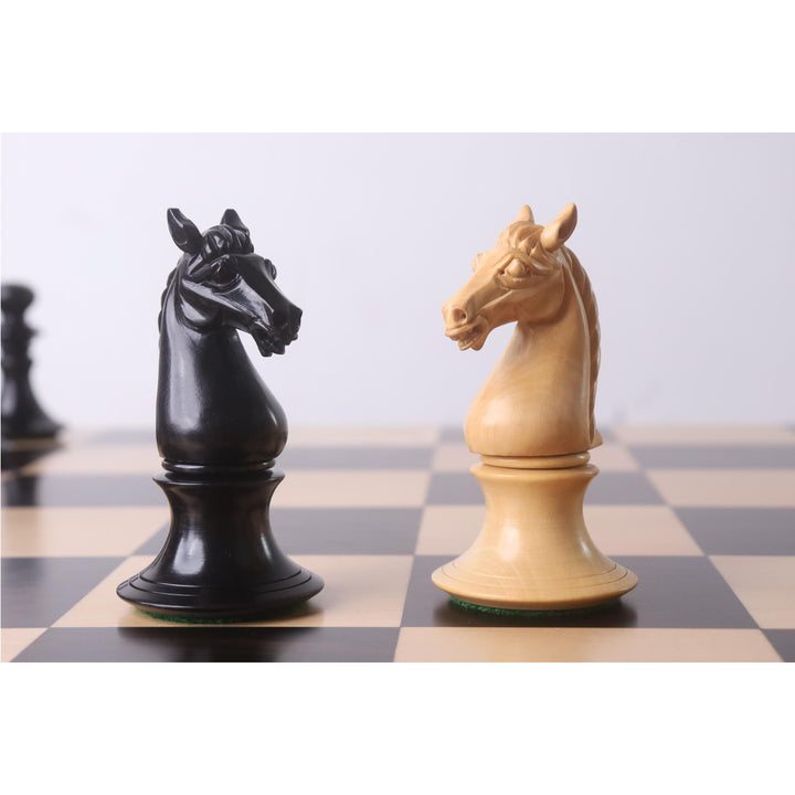 4.3" Aristocrat Serie Luxus Staunton Schachspiel - Nur Schachfiguren - Ebenholz & Buchsbaum