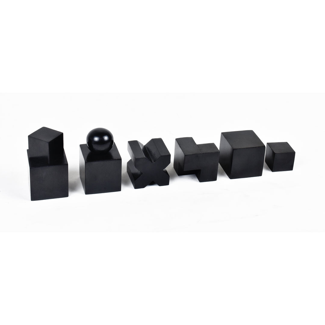 Reproduced 1923 Bauhaus Chess Set- Chess Pieces Only - Abstract set - Ebonised Boxwood - 2" King - UK Shipping Only