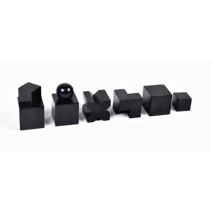 Reproduced 1923 Bauhaus Chess Set- Chess Pieces Only - Abstract set - Ebonised Boxwood - 2" King - UK Shipping Only