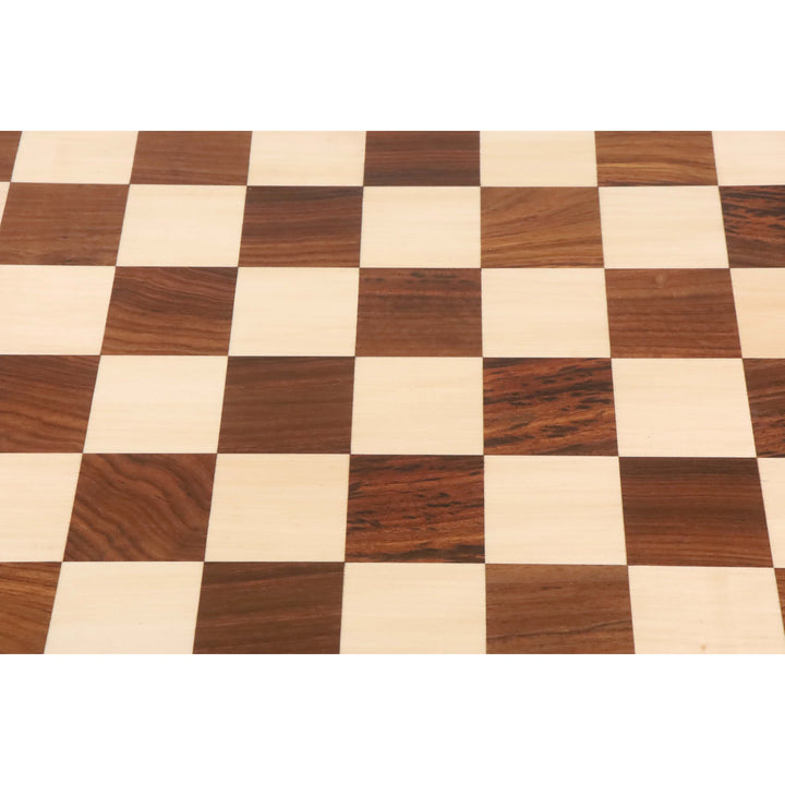 20" Échiquier en bois avec pièces d'échecs Staunton - Palissandre doré et érable