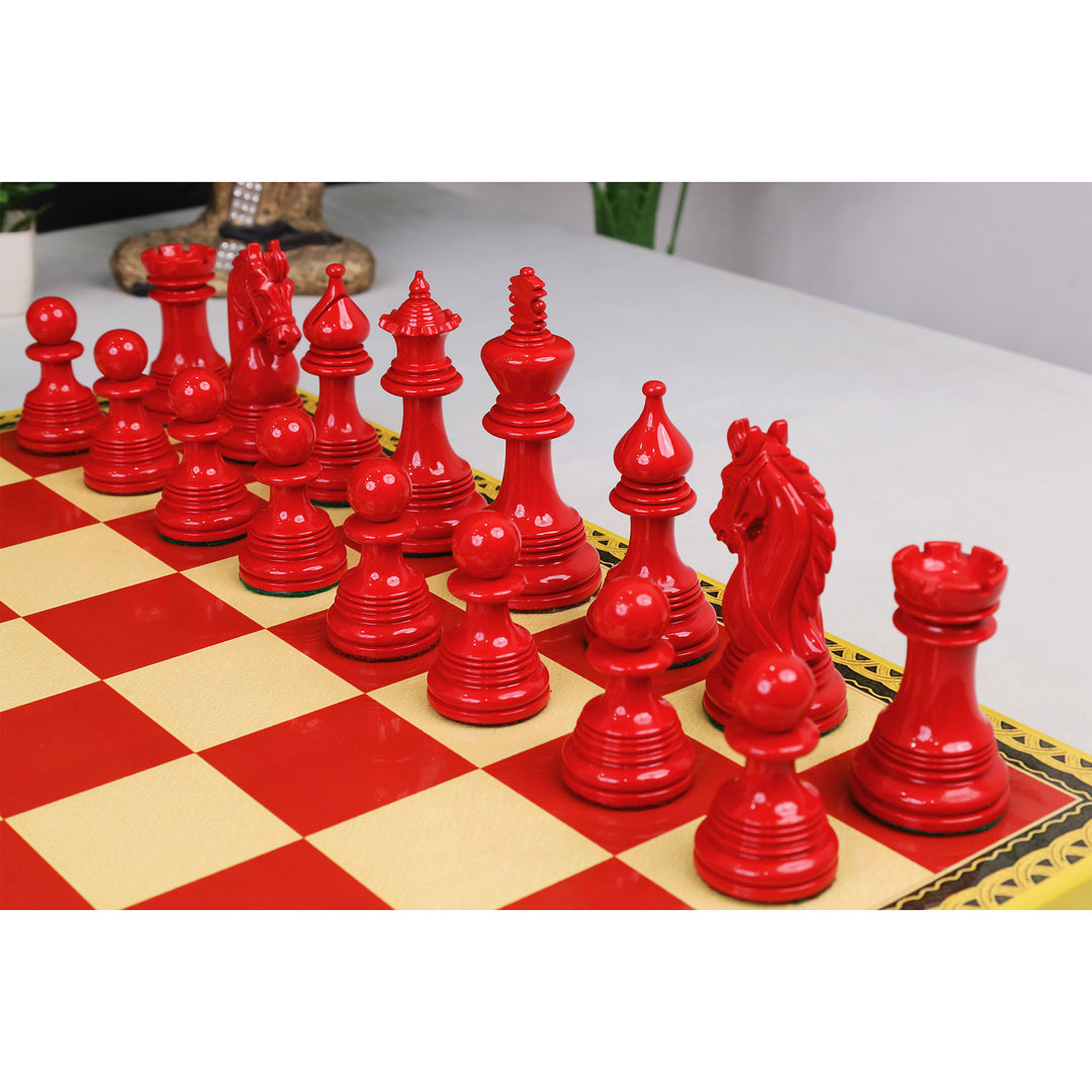 4,3-Zoll-Napoleon-Luxus-Staunton-Schachspiel – nur Schachfiguren – dreifach beschwertes, lackiertes Buchsbaumholz