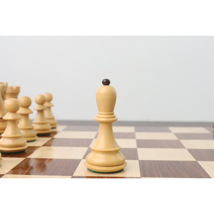 Jeu d'échecs russe Zagreb 59' légèrement imparfait - Pièces d'échecs uniquement - Bois de rose doublement lesté