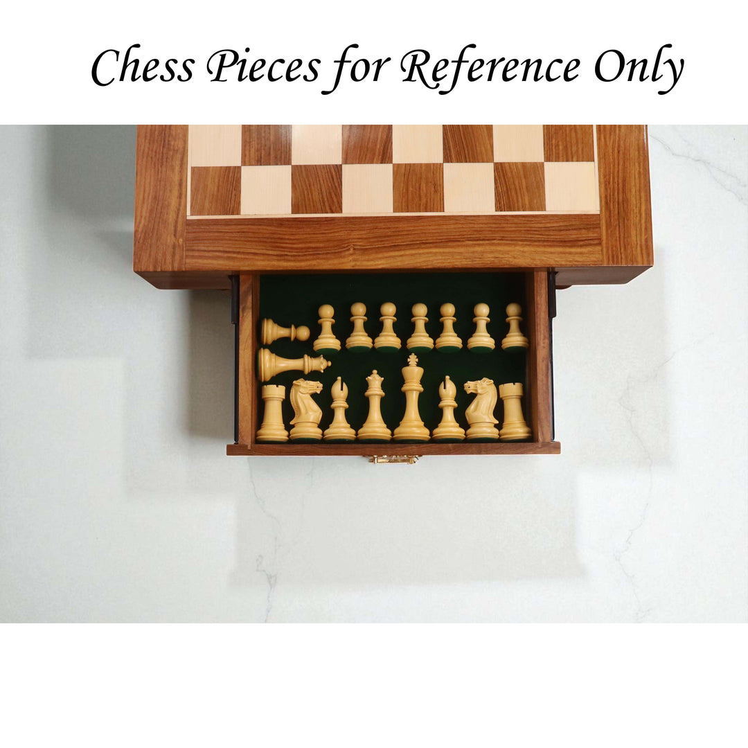 23" Tournament Chess Table with Drawers - Golden Rosewood & Maple