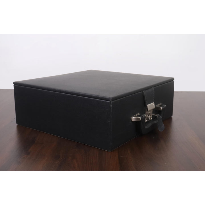 Slightly Imperfect Leatherette Coffer Storage Box for Chess Pieces - 3.5" to 4.1" chessmen - with tray - Warehouse Clearance - USA Shipping Only