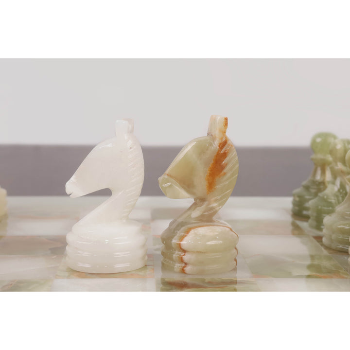 Onyx Marble & Stone Chess Pieces & Board Combo Set - 15" - Handcrafted Chess Set - Warehouse Clearance - Europe Shipping Only
