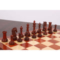 Handcrafted Bud Rosewood and Boxwood Heritage Series Staunton knights facing each other.