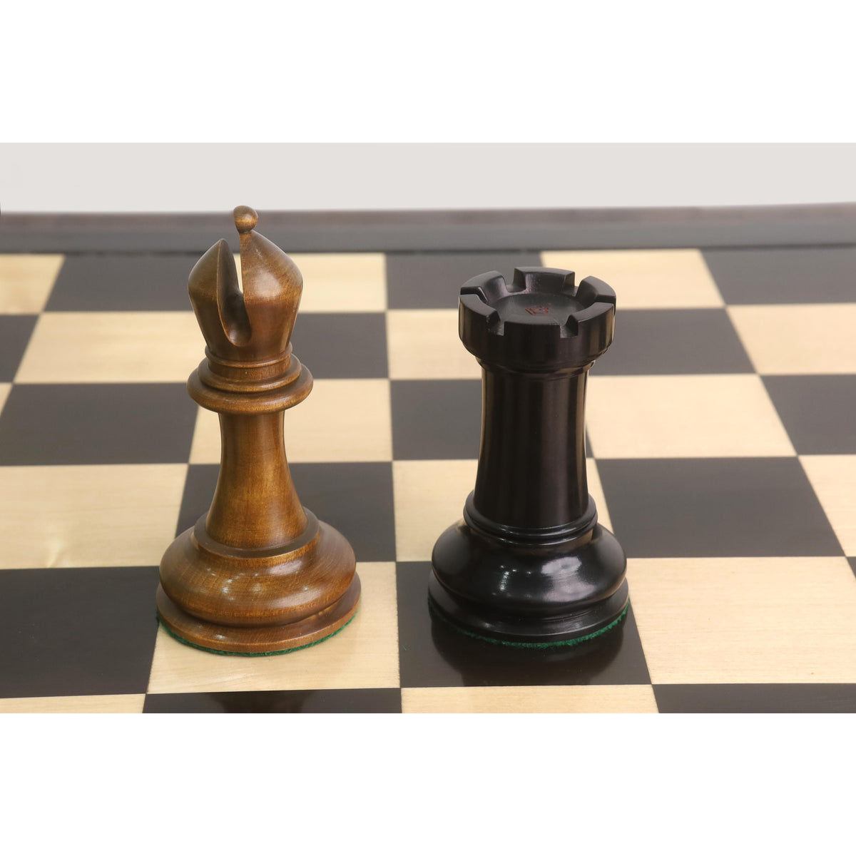Slightly Imperfect The Giant 1849 Staunton Chess Set- Pieces Only- Ebony & Distressed Boxwood - 6.2" King