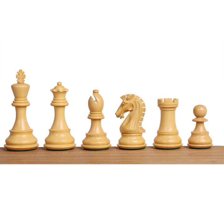 3.9" Craftsman Staunton Chess Set Inlaid Wooden Folding Chess board - 55mm Square