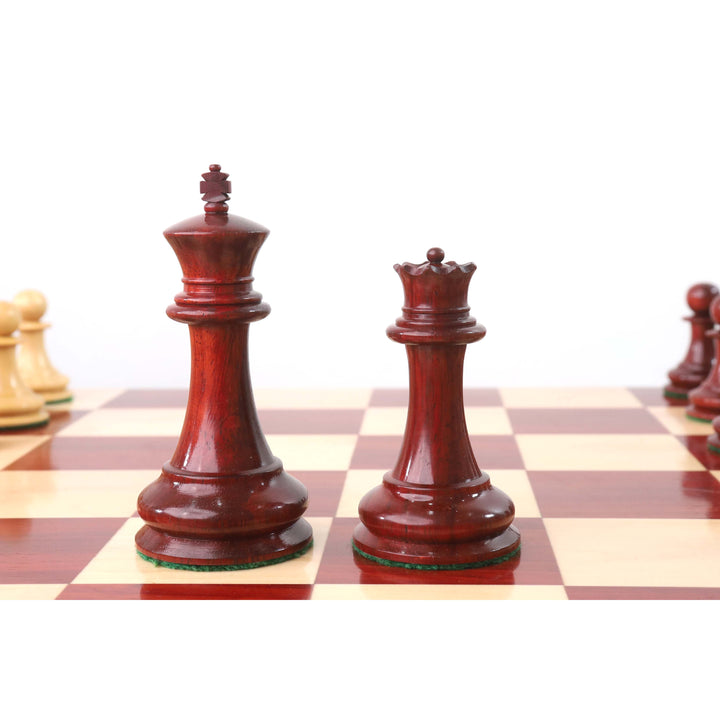 Jeu d'échecs de collection Jacques Cook Staunton 1849 légèrement imparfait - Pièces d'échecs uniquement - Palissandre Bud - 3.75".