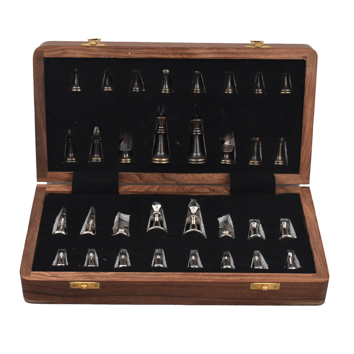 Brass Metal Staunton Inspired Luxury Chess Pieces