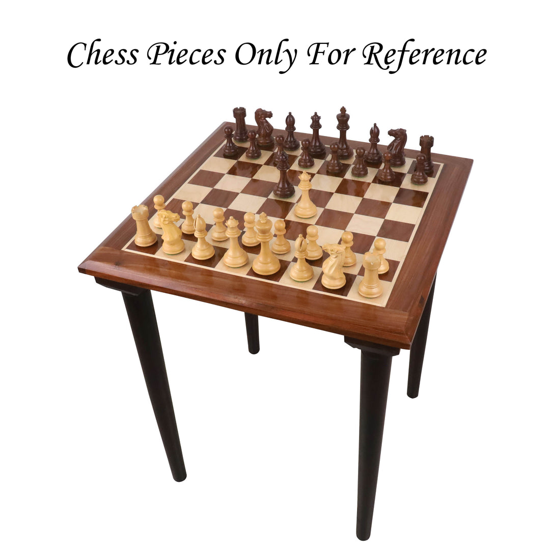 Tablero de ajedrez de torneo de 22" con topes - 26" de altura - Palisandro dorado