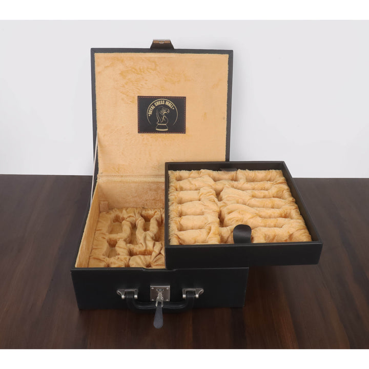 Combo of 3.9" Heritage Series Staunton Chess Set - Pieces in Rosewood & Boxwood with Chess Board & Storage Box