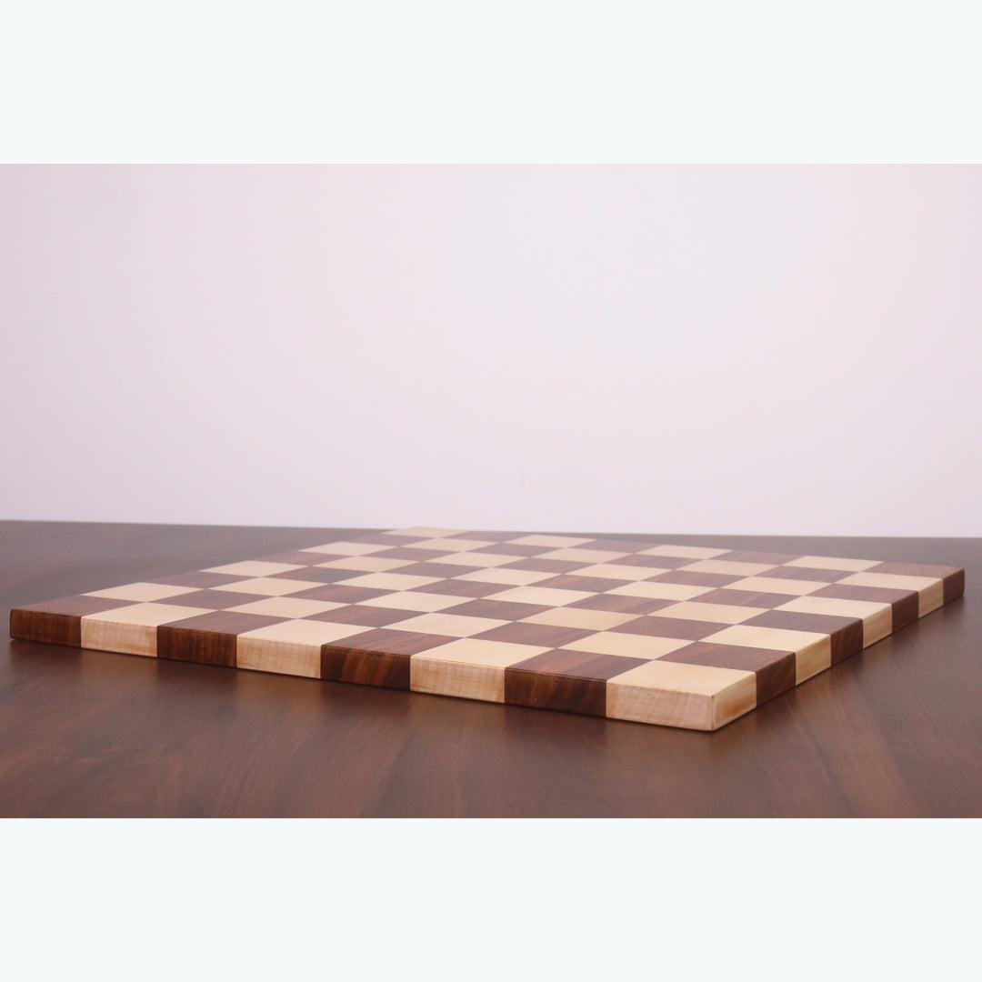 Borderless Hardwood End Grain Chess Board - Golden Rosewood & Maple-50 mm square