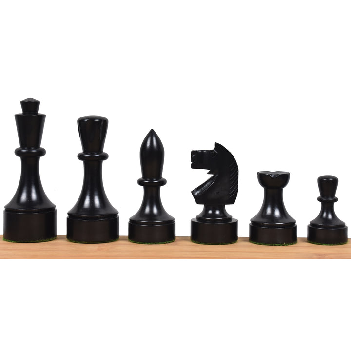 Bundesform German Staunton Alternative Chess Set- Chess Pieces Only- Ebonised Boxwood - 3.8" - Warehouse Clearance - Europe Shipping Only