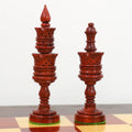 Hand-carved 4.7" Lotus Series King and Queen in premium weighted Bud Rosewood.