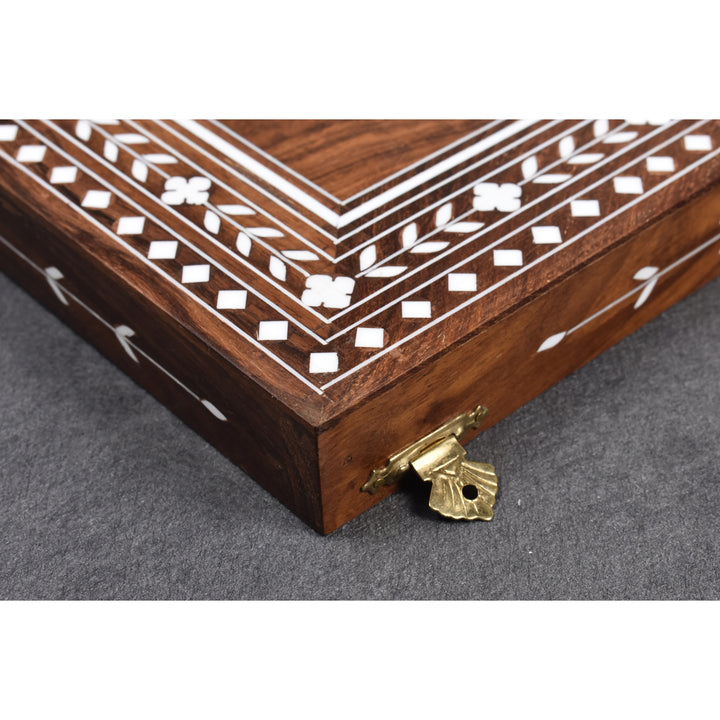 21" Golden Rosewood & Acrylic Ivory Inlaid Wooden Folding Chess board - 55mm Square - Warehouse Clearance - Europe Shipping Only