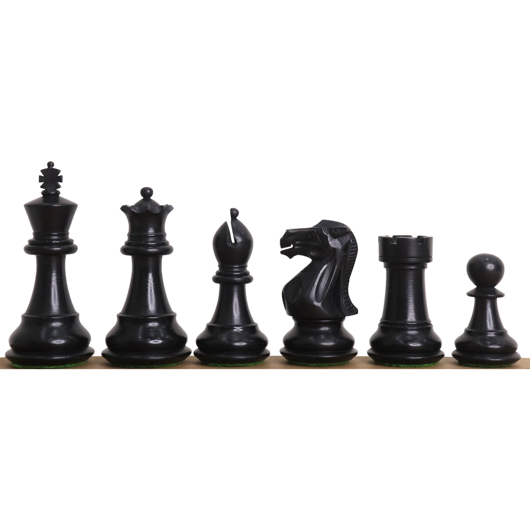 3" Professional Staunton Chessnut Air Sensor Compatible Set- Chess Pieces Only- Ebonised Boxwood