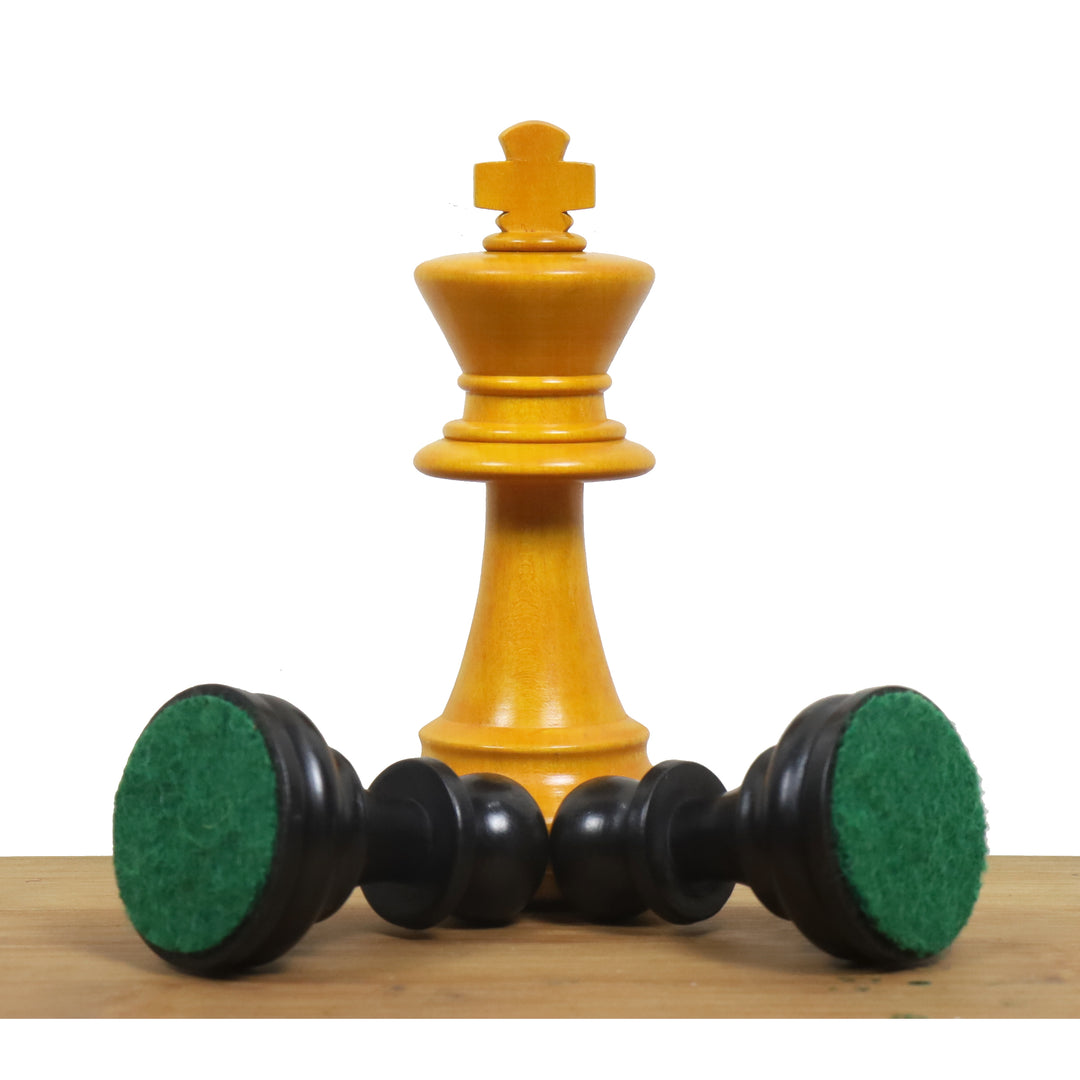 3.9" French Chavet Tournament Chess Set- Chess Pieces Only - Antiqued Boxwood - Warehouse Clearance - USA Shipping Only