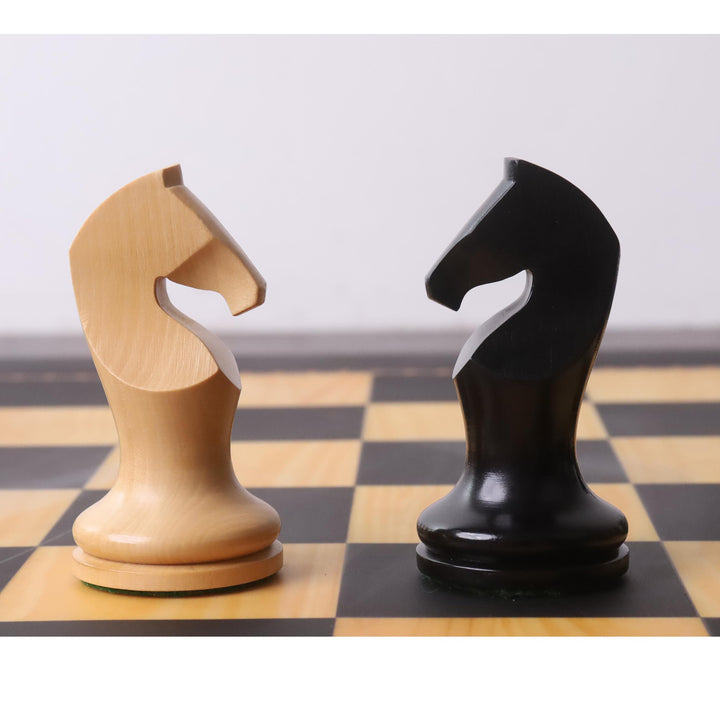 Slightly Imperfect 3.9" Zadar Series Modern Minimalist Chess Set- Chess Pieces Only- Weighted Ebonised Boxwood