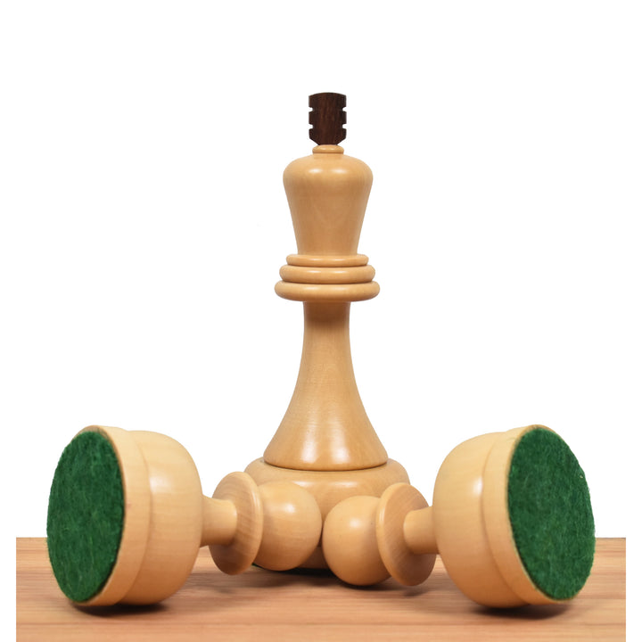 Slightly Imperfect 1960's Soviet Championship Tal Chess Set- Chess Pieces Only - Golden Rosewood - 4" King
